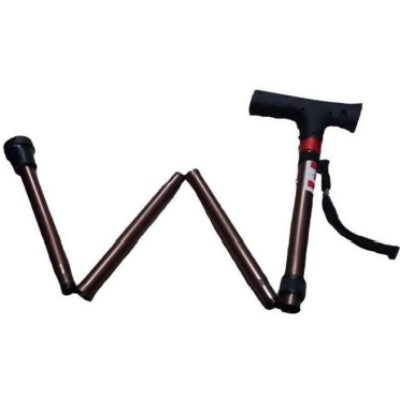 MEDIA6 FOLDING WALKING STICK WITH LIGHT AND ALARM BRONZE