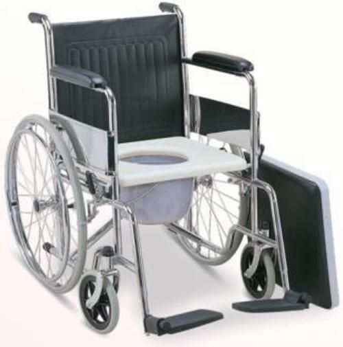 Chromed Steel Commode Wheelchair