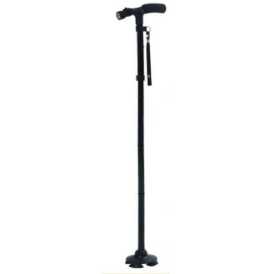 Lightweight Aluminum Folding Cane with LED Light - Silver